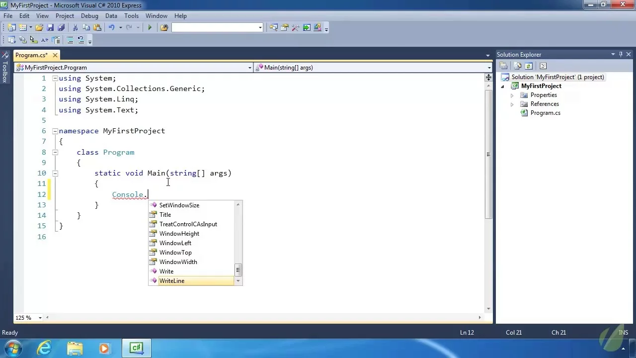 C# .NET Hallo world